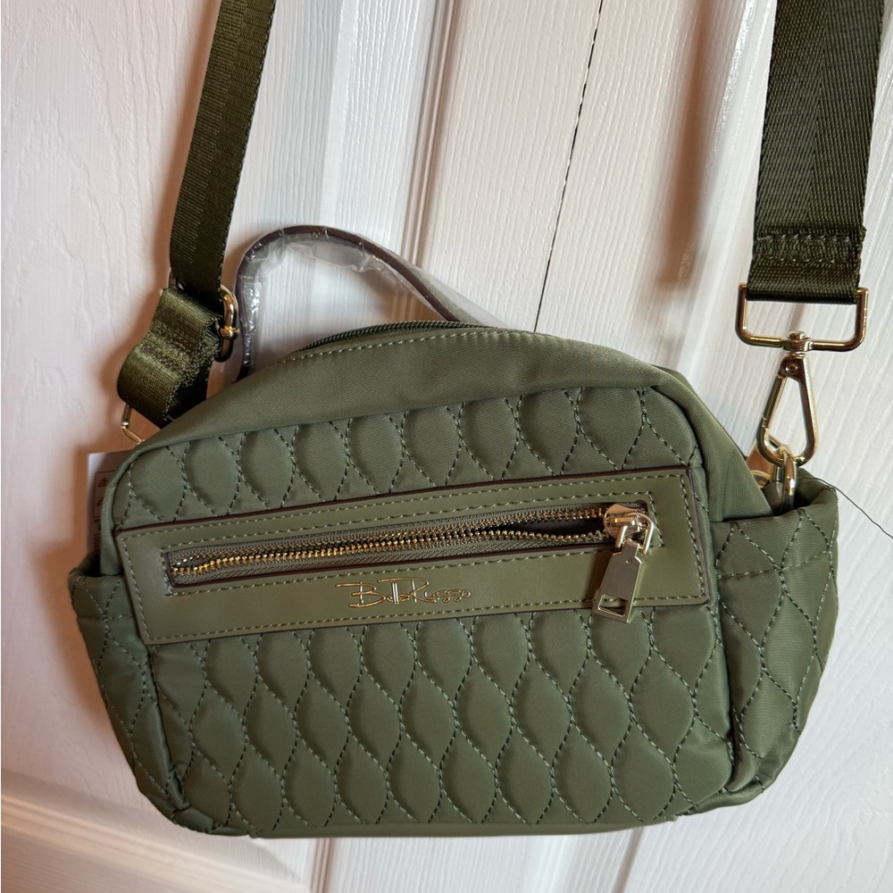 Elegant Olive Quilted Crossbody Bag